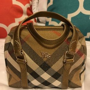 Authentic Burberry mini gold handbag